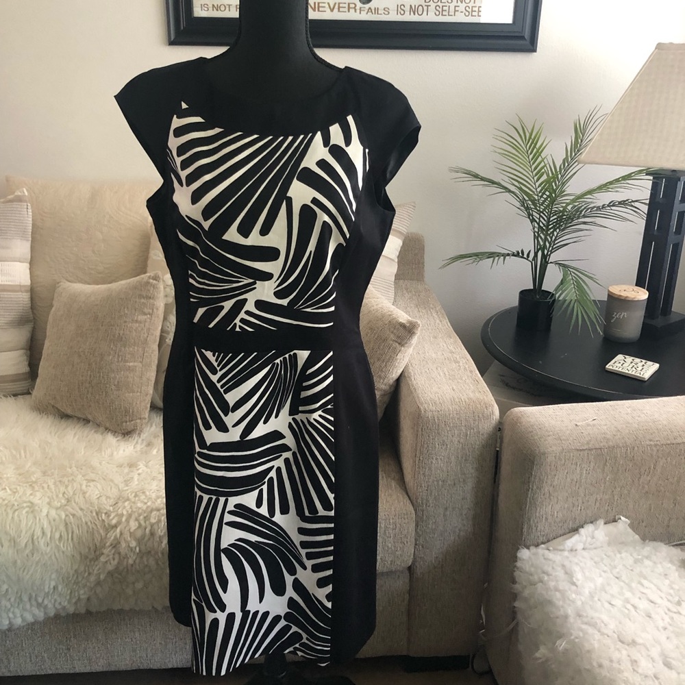 9 & Co - Woman’s Black & White Print Dress - 12